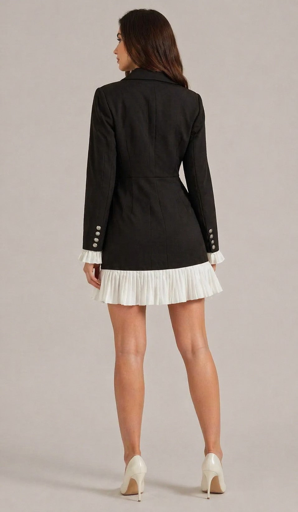 Women’s Long Sleeve Pleated Hem Mini Dress