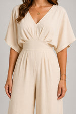 Women’s Short Sleeve V-Neck Jumpsuit