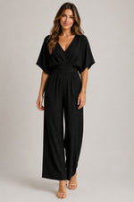 Women’s Short Sleeve V-Neck Jumpsuit