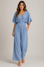 Women’s Short Sleeve V-Neck Jumpsuit