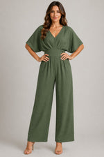 Women’s Short Sleeve V-Neck Jumpsuit