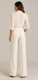 Women's Three Piece Set - Elegant Wide Leg Pants