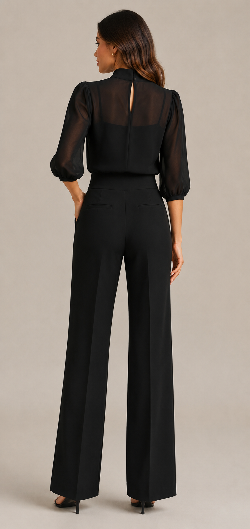 Women's Three Piece Set - Elegant Wide Leg Pants