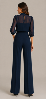 Women's Three Piece Set - Elegant Wide Leg Pants