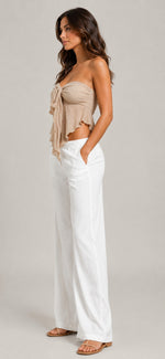 Women's Strapless Tie Front Top