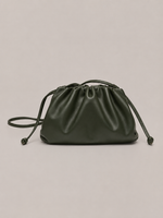 Women's Pleated Drawstring Crossbody Bag