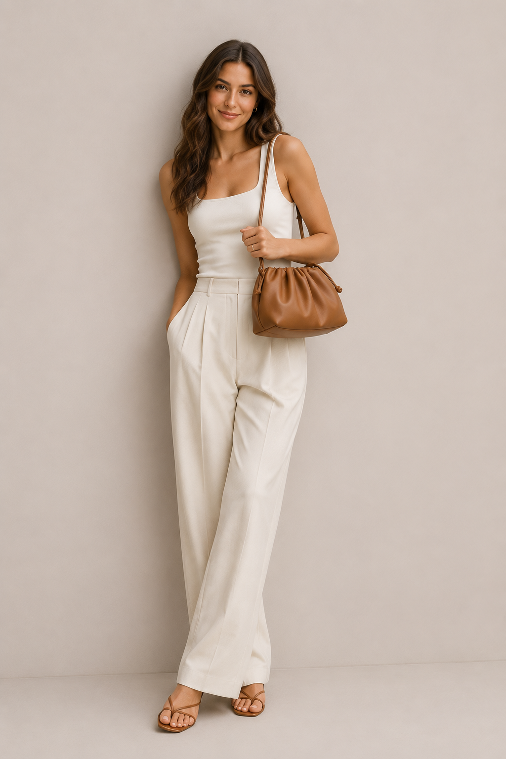 Women's Pleated Drawstring Crossbody Bag