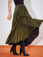 Women’s Asymmetrical Pleated Skirt