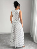 Women’s Bow Print Top and Trousers Set