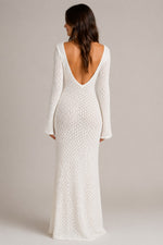 Women’s Long Sleeve V-Neck Front Cutout Maxi Dress