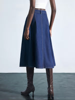 Women’s Midi Skirt with Contrast Stitching