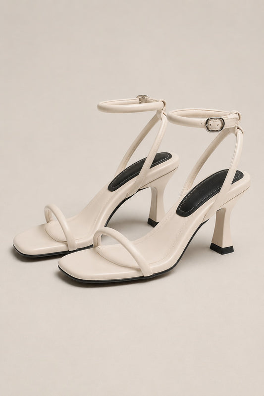 Women’s Ankle Strap Heeled Sandals with Square Toe