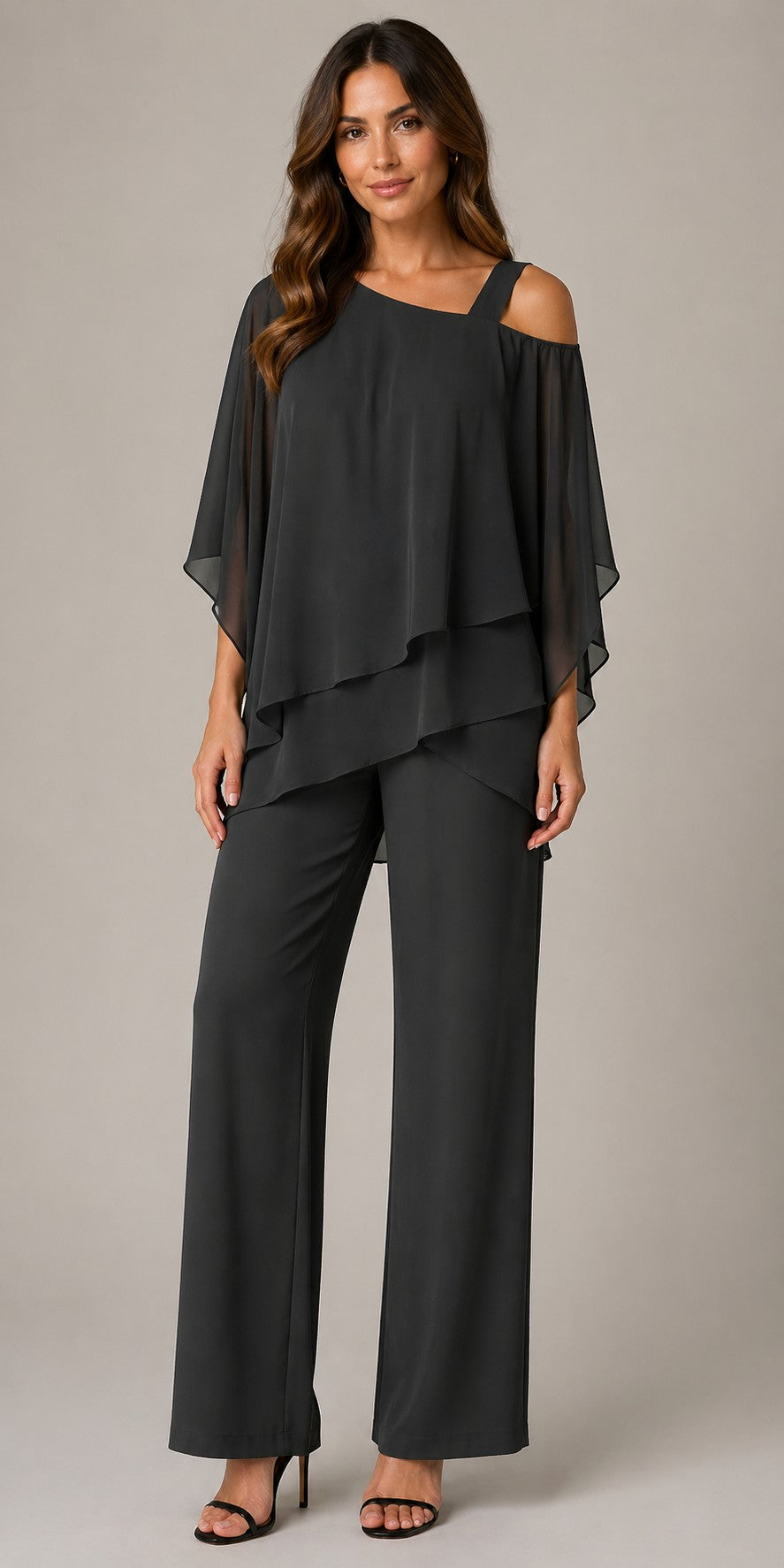 Women’s Asymmetric Layered Top Pants Set