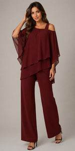 Women’s Asymmetric Layered Top Pants Set