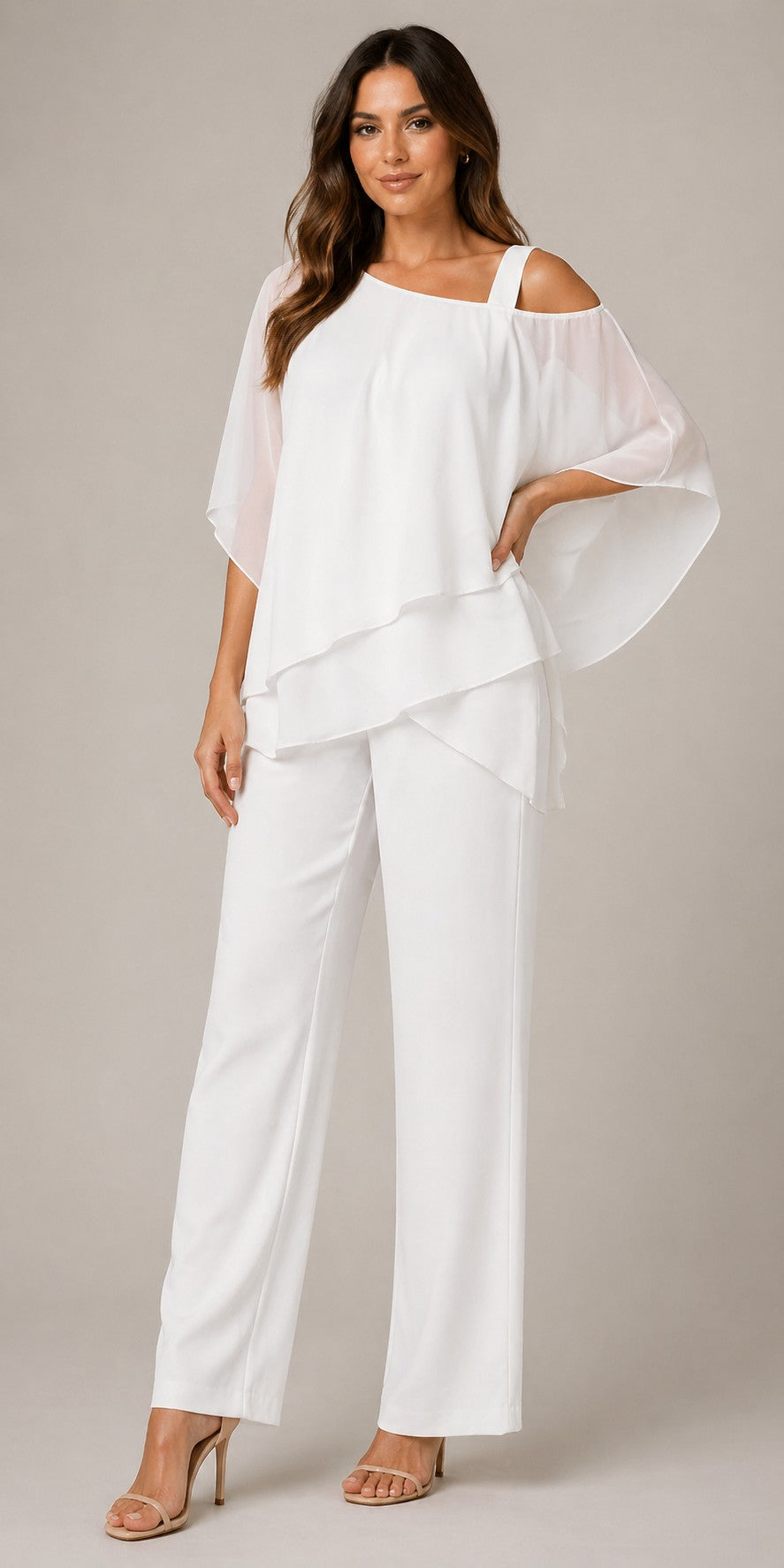 Women’s Asymmetric Layered Top Pants Set