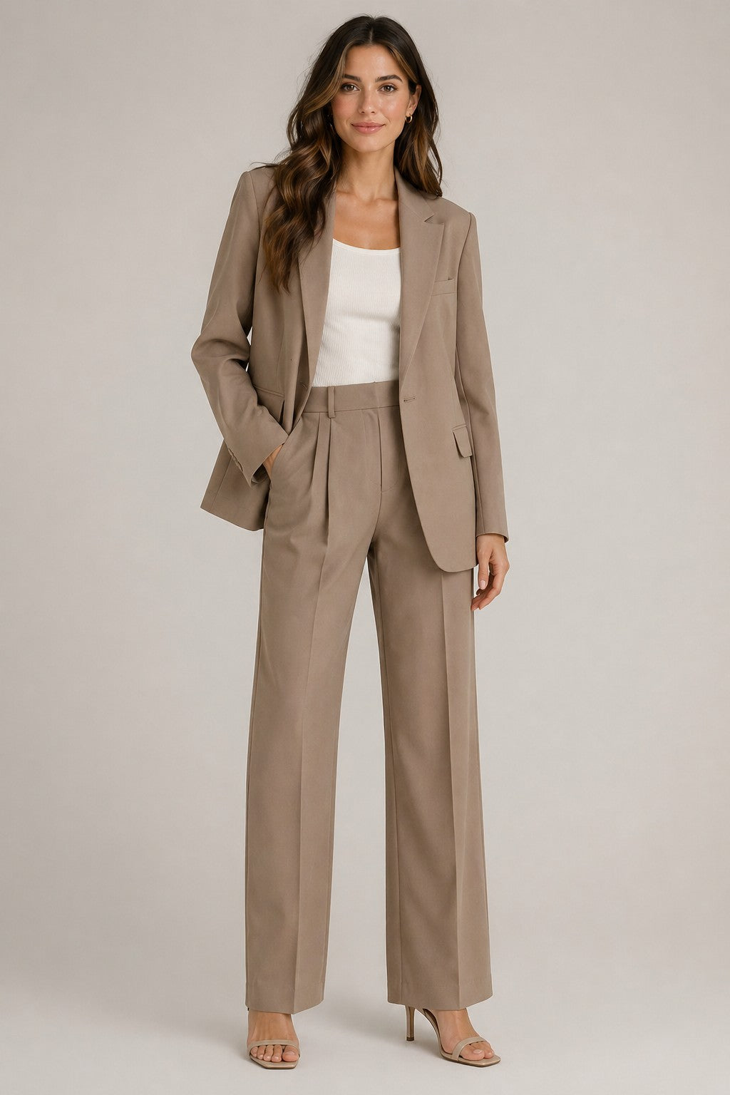 Women’s Blazer Straight Leg Pants Suit