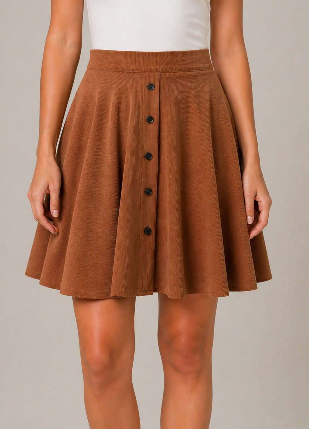 Women’s Button Front A-Line Mini Skirt