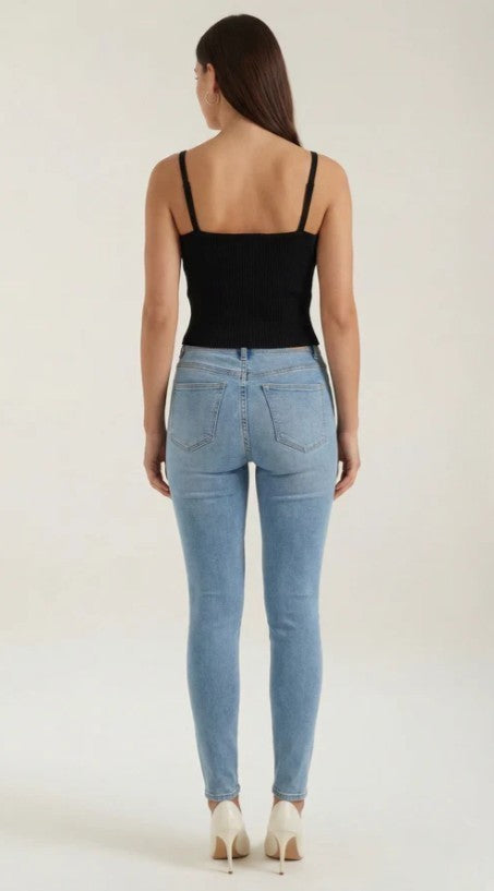 Women's Button Front Ribbed Tank Top