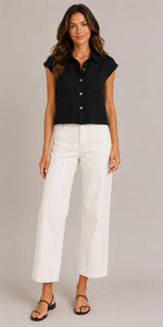Women's Button Front Sleeveless Blouse