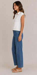 Women's Button Front Sleeveless Blouse