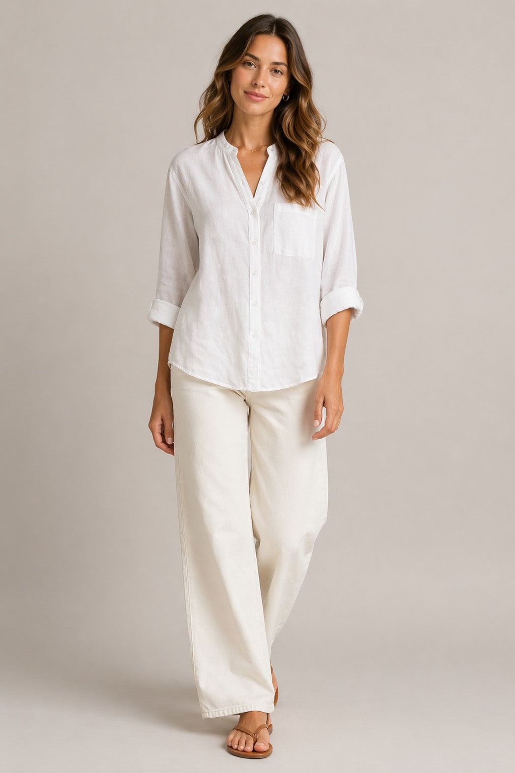 Women’s Button-Up Chest Pocket Long Sleeve Shirt