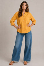 Women’s Button-Up Chest Pocket Long Sleeve Shirt