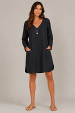 Women's Casual Long Sleeve Pocket Dress