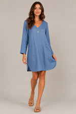 Women's Casual Long Sleeve Pocket Dress