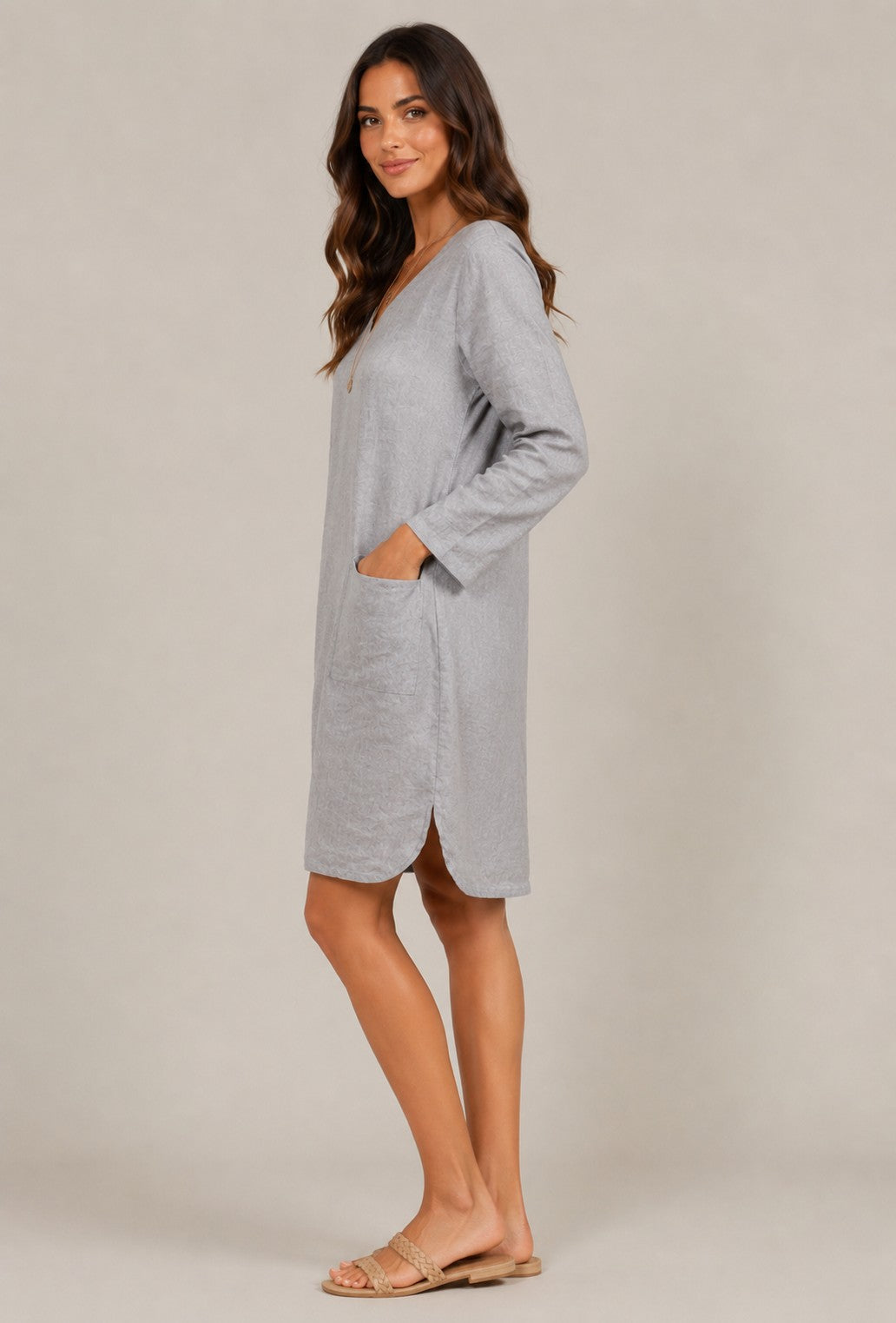 Women's Casual Long Sleeve Pocket Dress