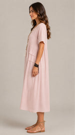 Women's Casual Loose Short Sleeve Midi Dress