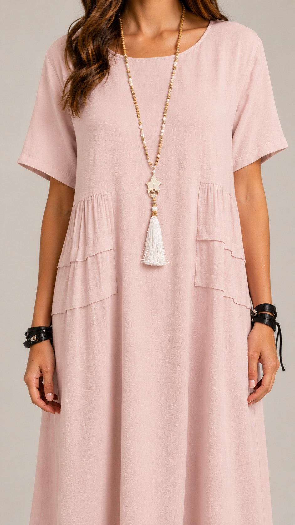 Women's Casual Loose Short Sleeve Midi Dress