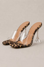Women's Clear Strap Mule Heels