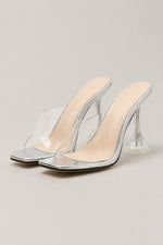 Women's Clear Strap Mule Heels
