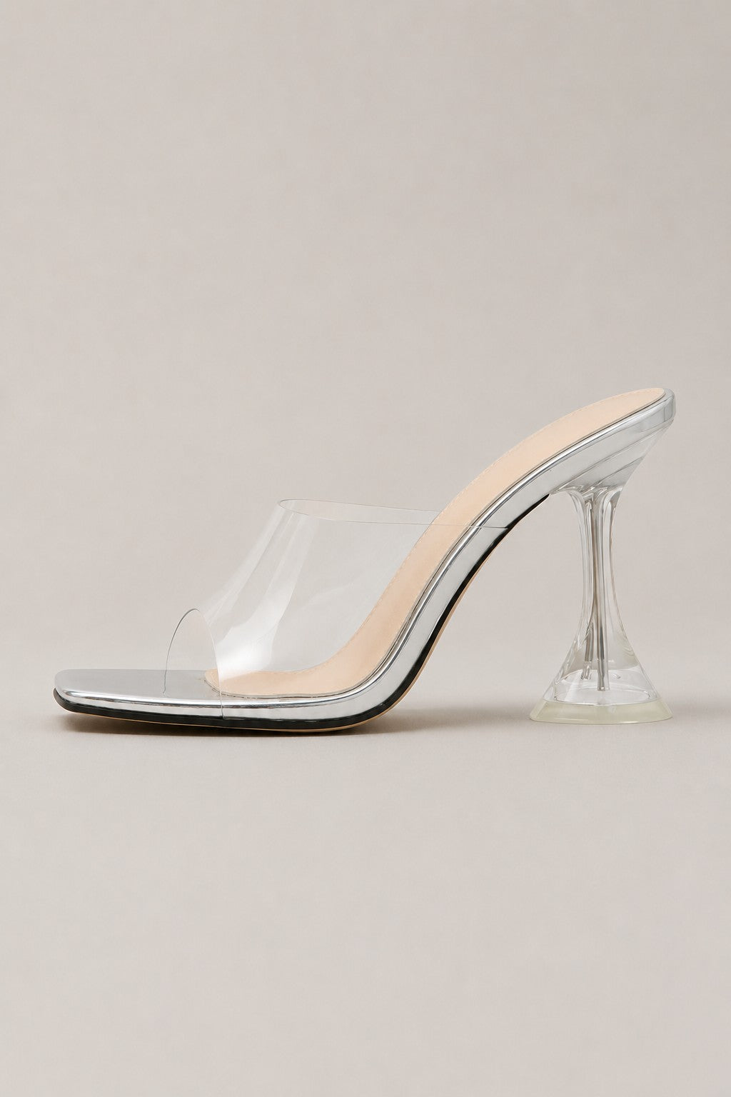 Women's Clear Strap Mule Heels