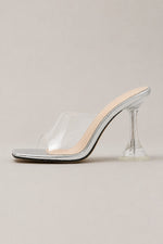 Women's Clear Strap Mule Heels