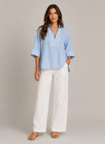 Women's Cotton Blend V-Neck Loose Blouse