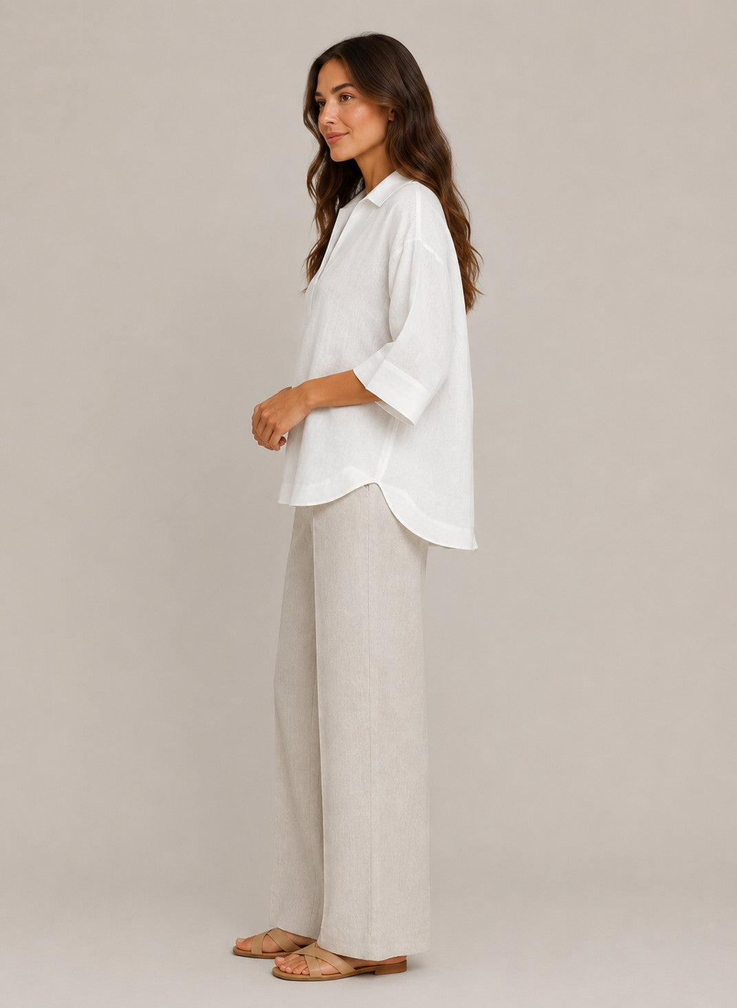 Women's Cotton Blend V-Neck Loose Blouse