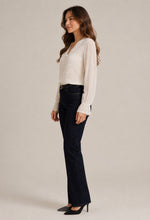 Women's Cotton Linen Lace Trim Long Sleeve Blouse