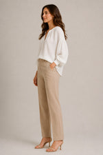 Women's Cotton Long Sleeve V-Neck Blouse