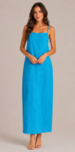 Women's Cotton Square Neck Sleeveless Maxi Dress