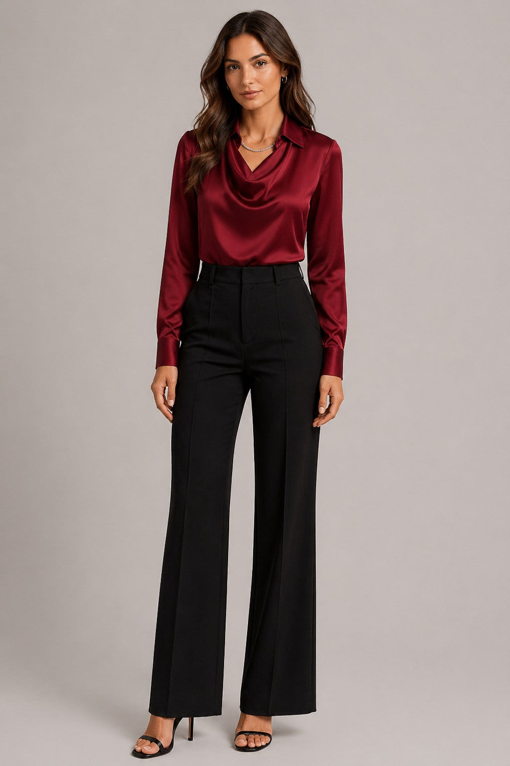Women’s Cowl Neck Long Sleeve Blouse