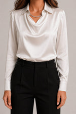Women’s Cowl Neck Long Sleeve Blouse