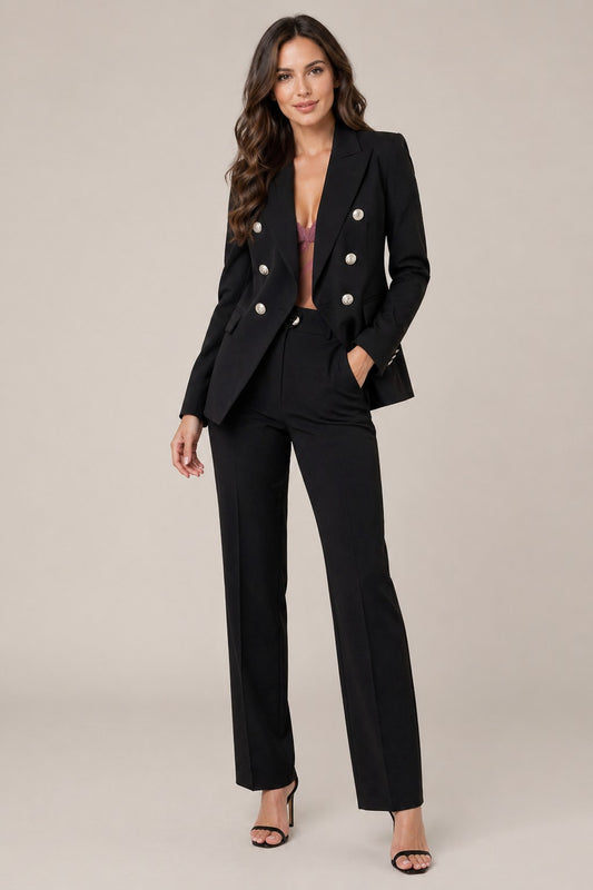 Women’s Double Breasted Blazer Pants Suit