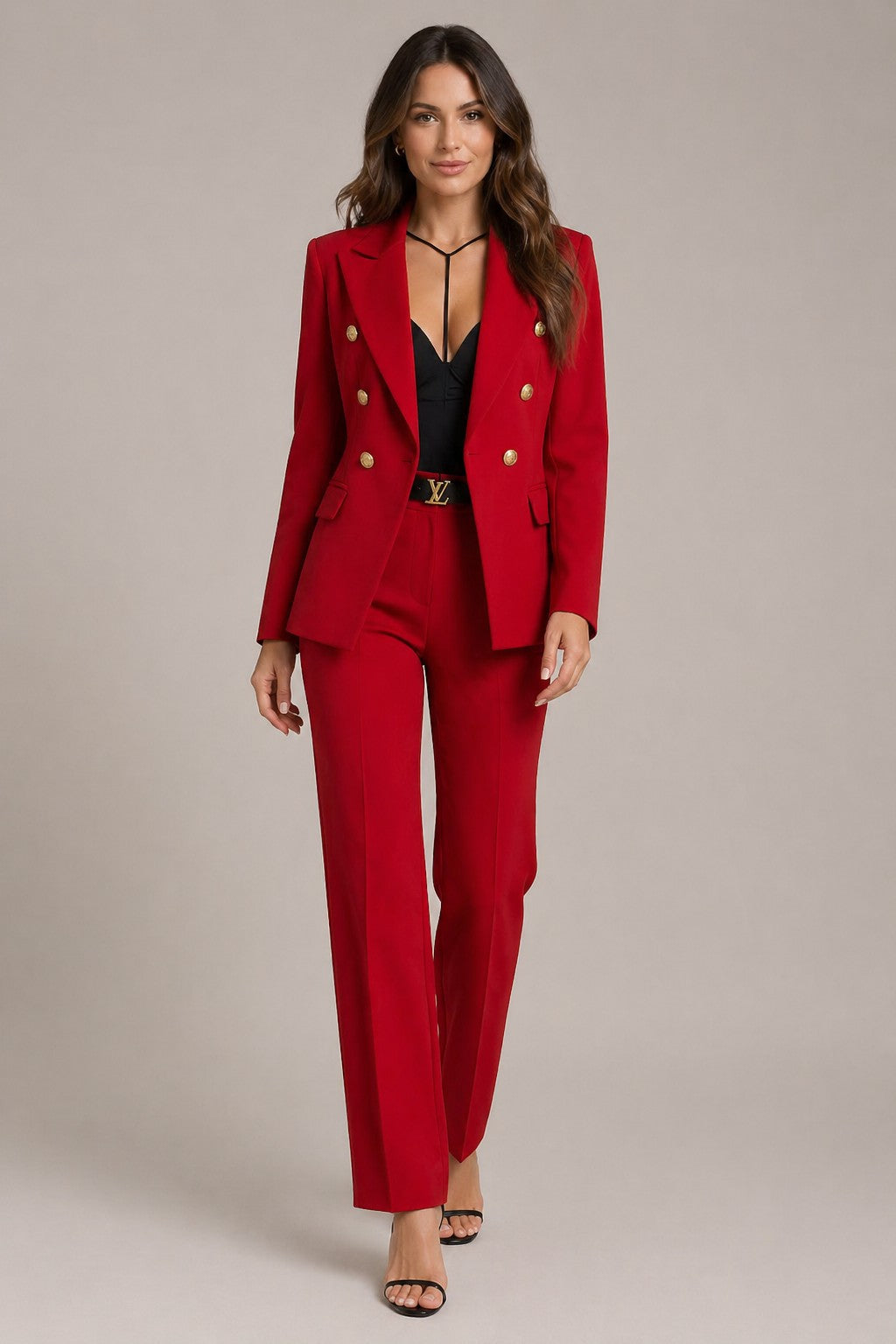 Women’s Double Breasted Blazer Pants Suit