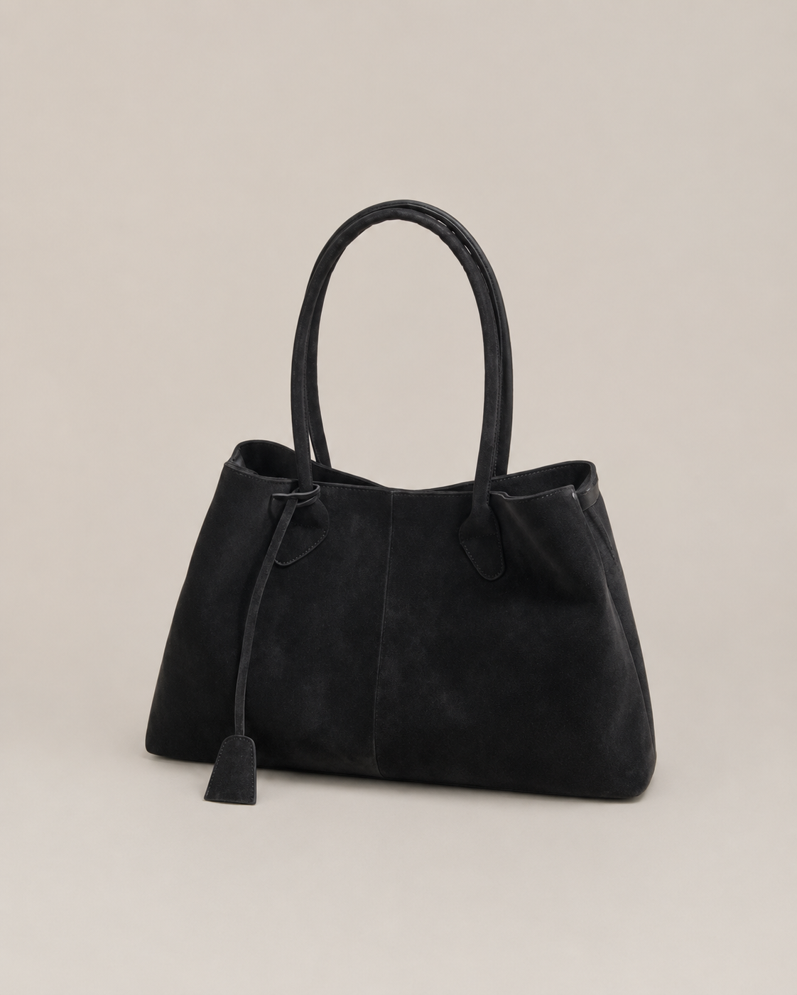 Suede Tote Bag for Women – Tassel Top Handle Shoulder Handbag