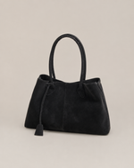 Suede Tote Bag for Women – Tassel Top Handle Shoulder Handbag