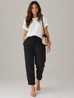 Women’s Drawstring Waist Straight Leg Pants