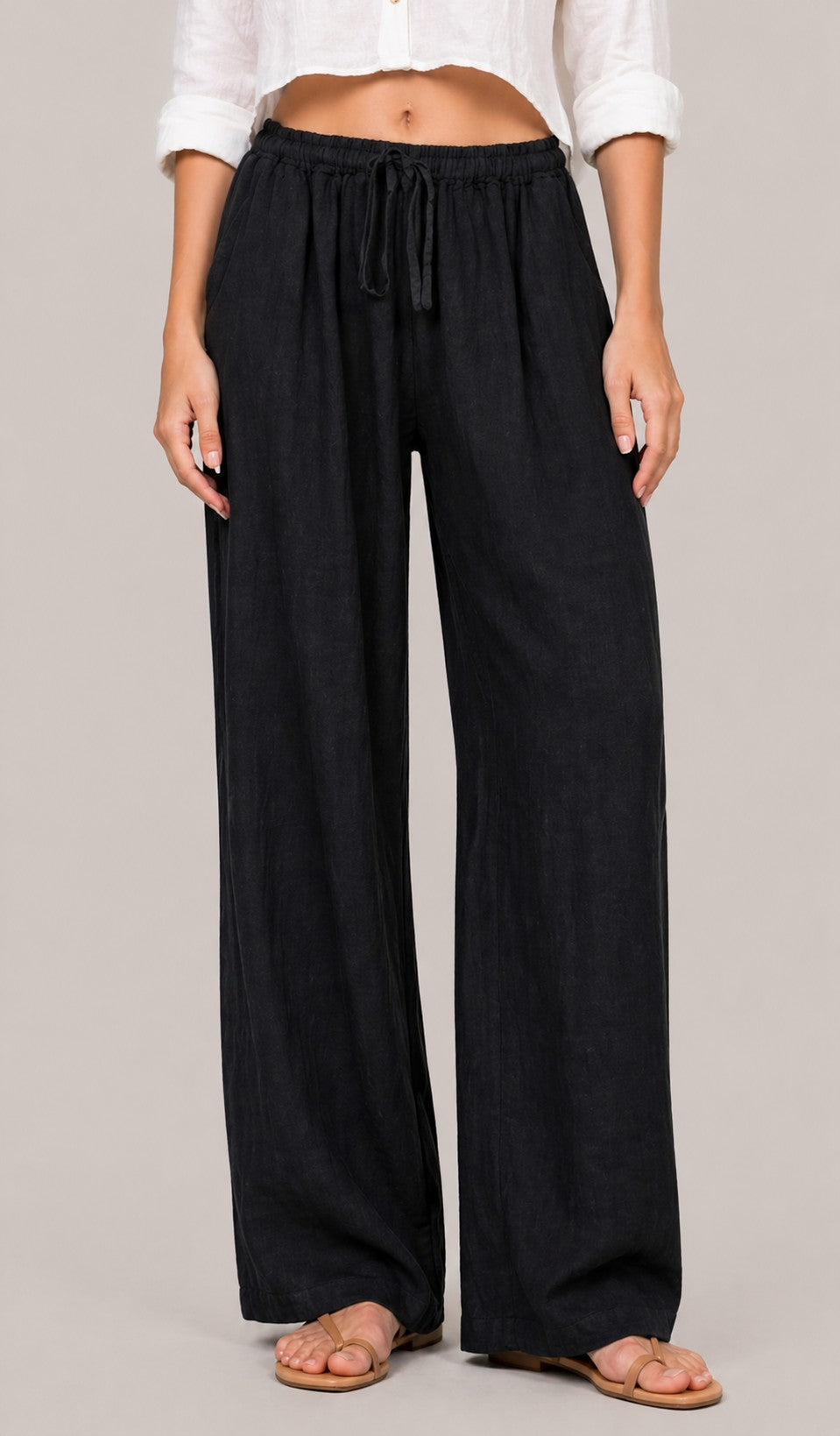 Women’s Drawstring Waist Wide Leg Pants