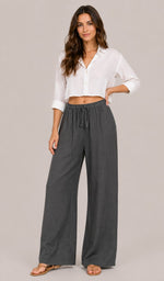 Women’s Drawstring Waist Wide Leg Pants