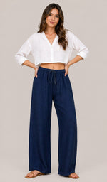 Women’s Drawstring Waist Wide Leg Pants